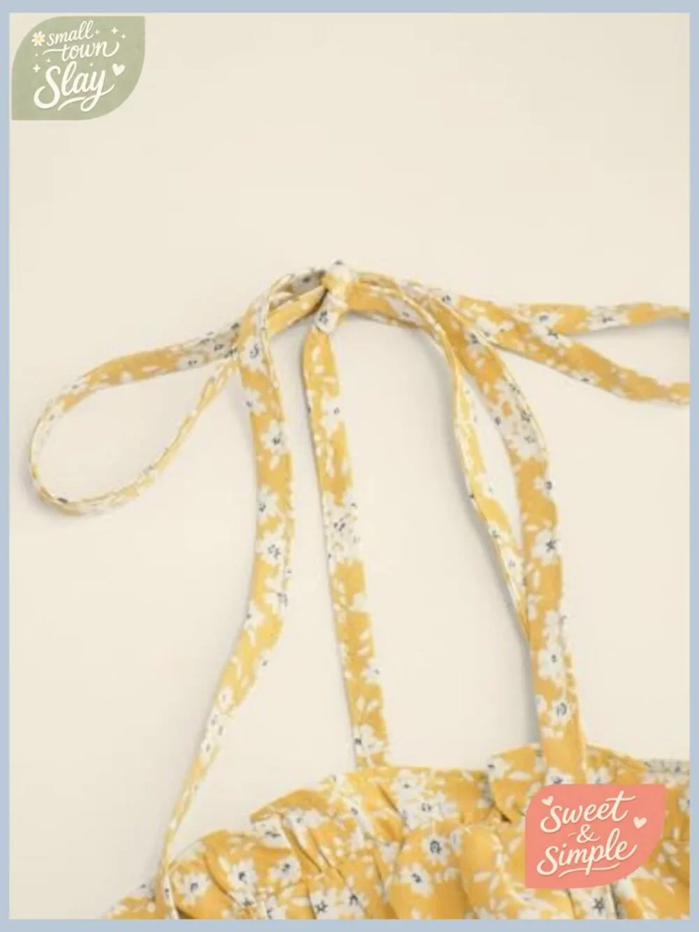 Floral Mini Sundress Spaghetti Strap Square Neck A-Line Sleeveless Boho Vacation - Picture 4 of 7